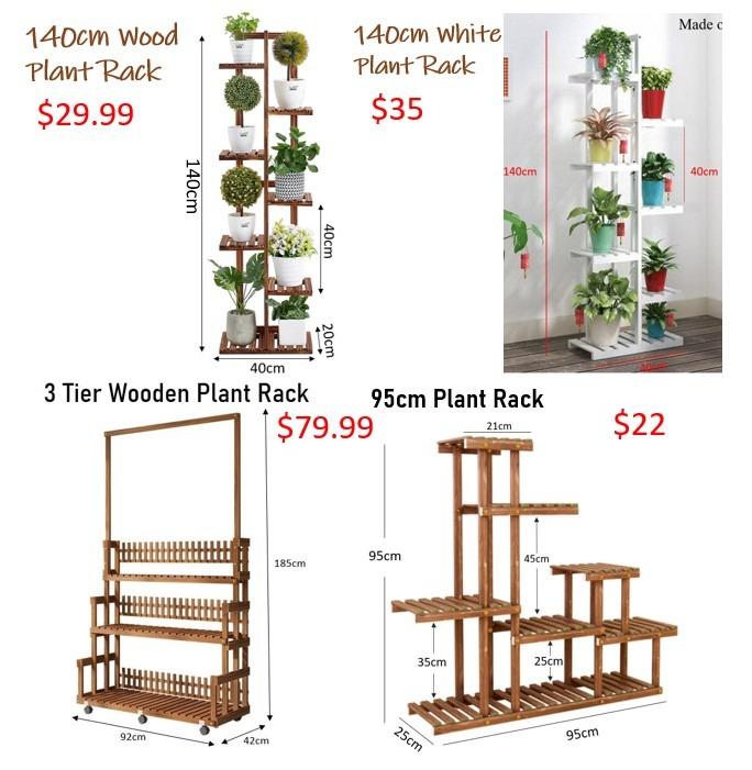 Plant Rack Multiple Tier Outdoor Indoor Stainless Steel Wooden Plant ...