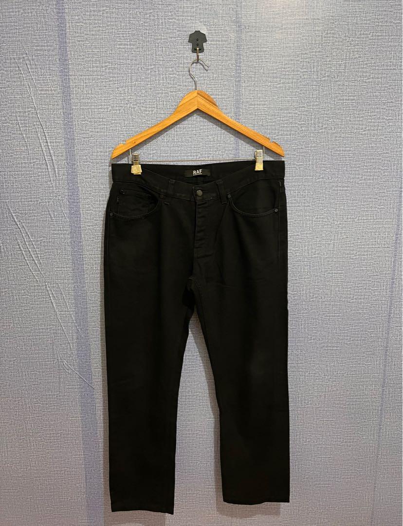 Raf Simons trousers size 34 on tag (Category: Jeans) located in Los Banos. Submitted by streetwear.collections (Listing ID 1145077198, Image 1). Description: Raf Simons trousers size 34 on tag Waist: 17.5 inches fits 34-35 Inseam: 27.5inches Leg opening: 7.5 inches Front rise: 12 inches Thigh: 12.5 inches Knee : 8.5 inches Excellent condish Php4000 Thanks!.