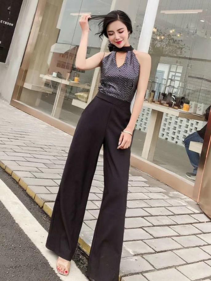Ready Stock Black Jumpsuit Romper Long 