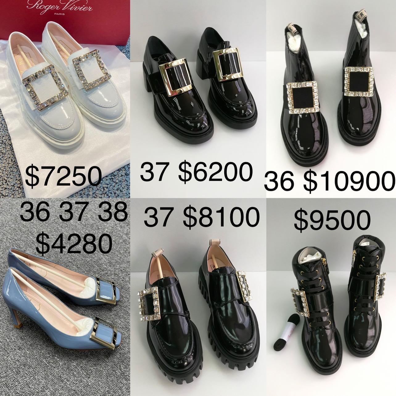 Roger Vivier RV 方扣白鑽樂福鞋size 35 35.5 36 36.5 37 37.5 $7250 