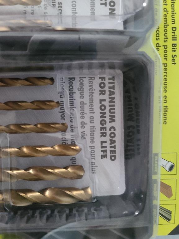 RYOBI Titanium Drill Bit Set 22 piece Wood Metal Plastic not