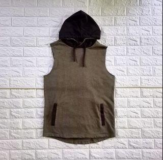 Saiz M to L - Plain Sleeveless Hoodie - P21.5 / L29