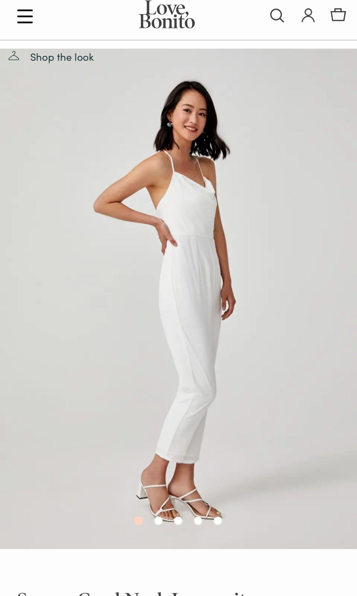 White cowl hot sale neck jumpsuit