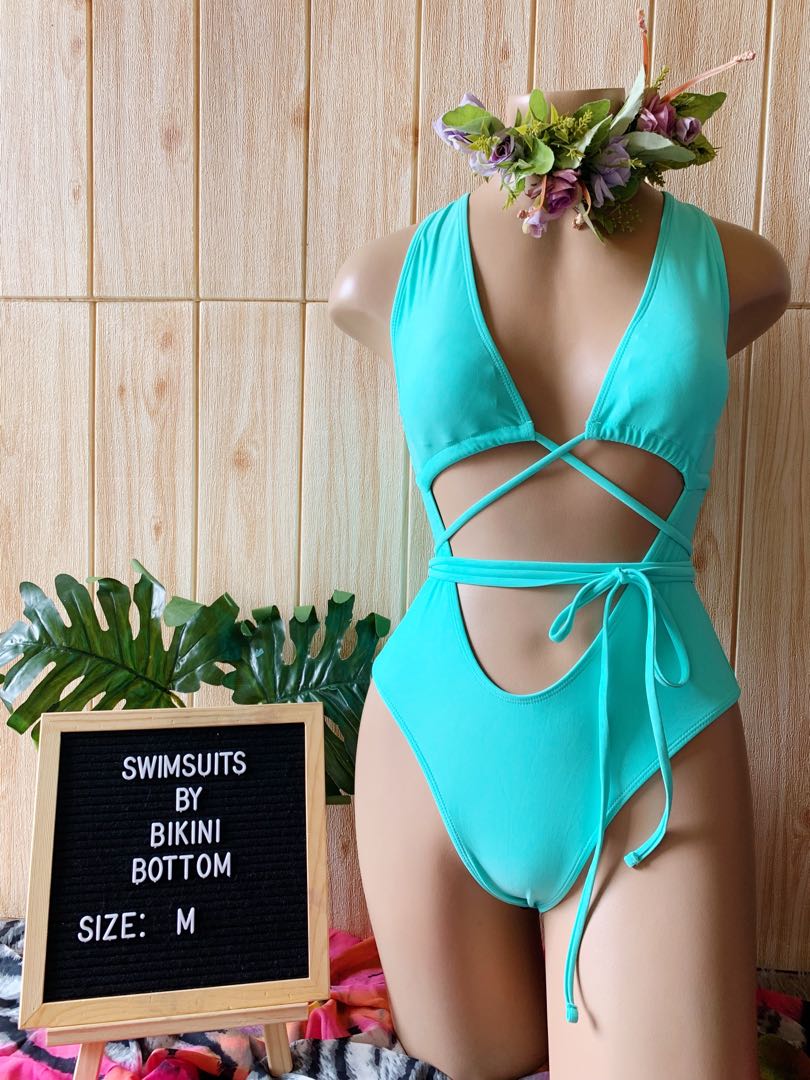 SHEIN TEAL ONE PIECE SWIMSUIT, Women's Fashion, Swimwear, Bikinis