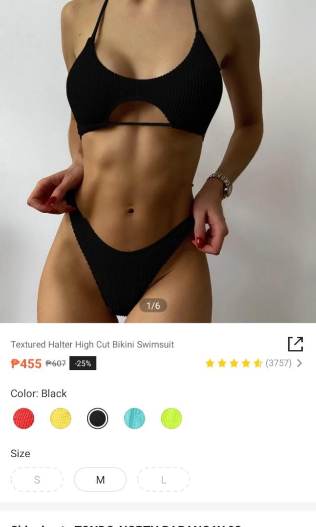 Shein white peekaboo halter swimsuit (Category: Bikinis & Swimsuits) located in Manila. Submitted by zai_wardrobe (Listing ID 1145145050, Image 2). Description: Small on tag. Can fit s-m.