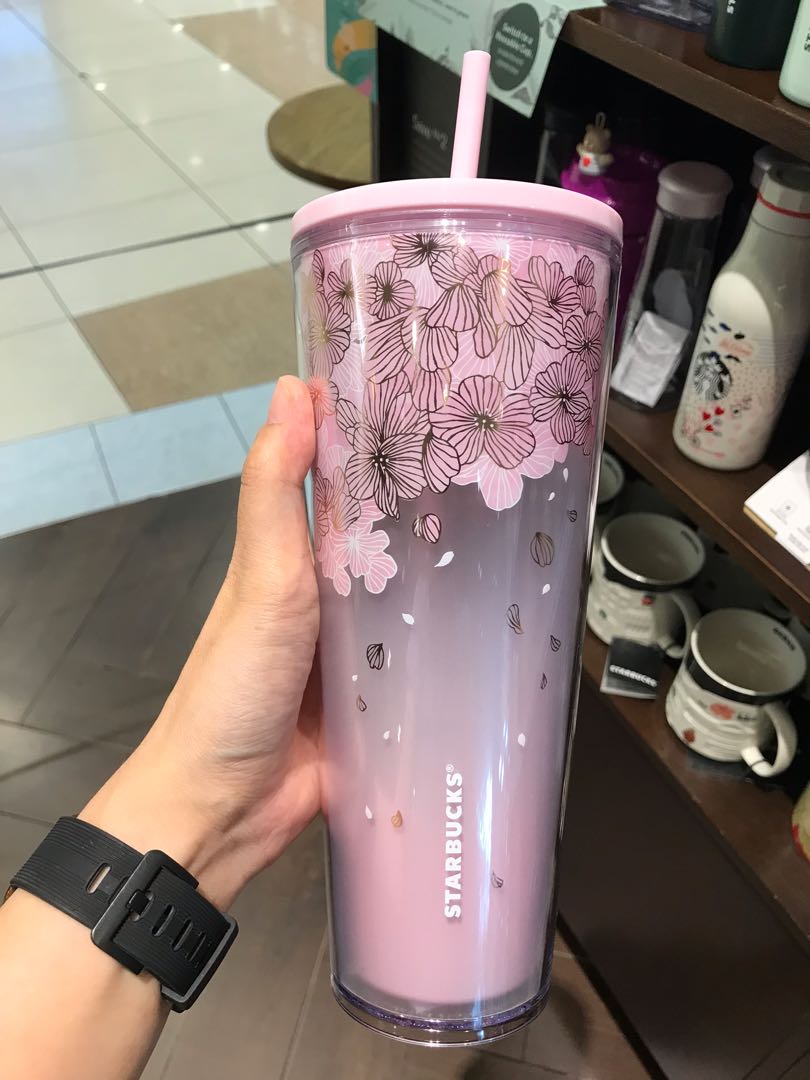 Starbucks Malaysia 2022 Spring Sakura 24oz Cold Cup, Furniture & Home Living, Kitchenware