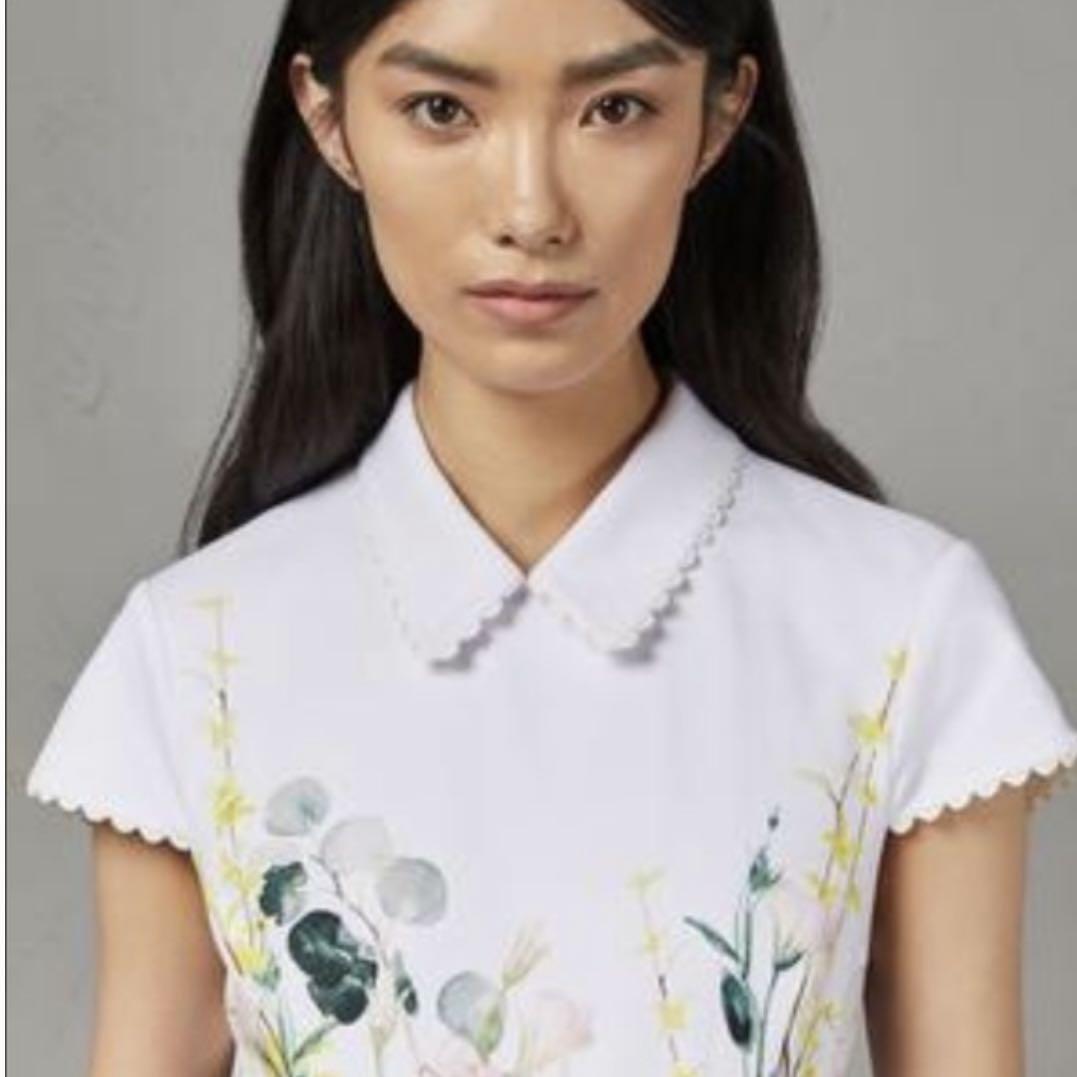 Ted Baker Charsy Floral Scallop Ponte Dress Women s Fashion