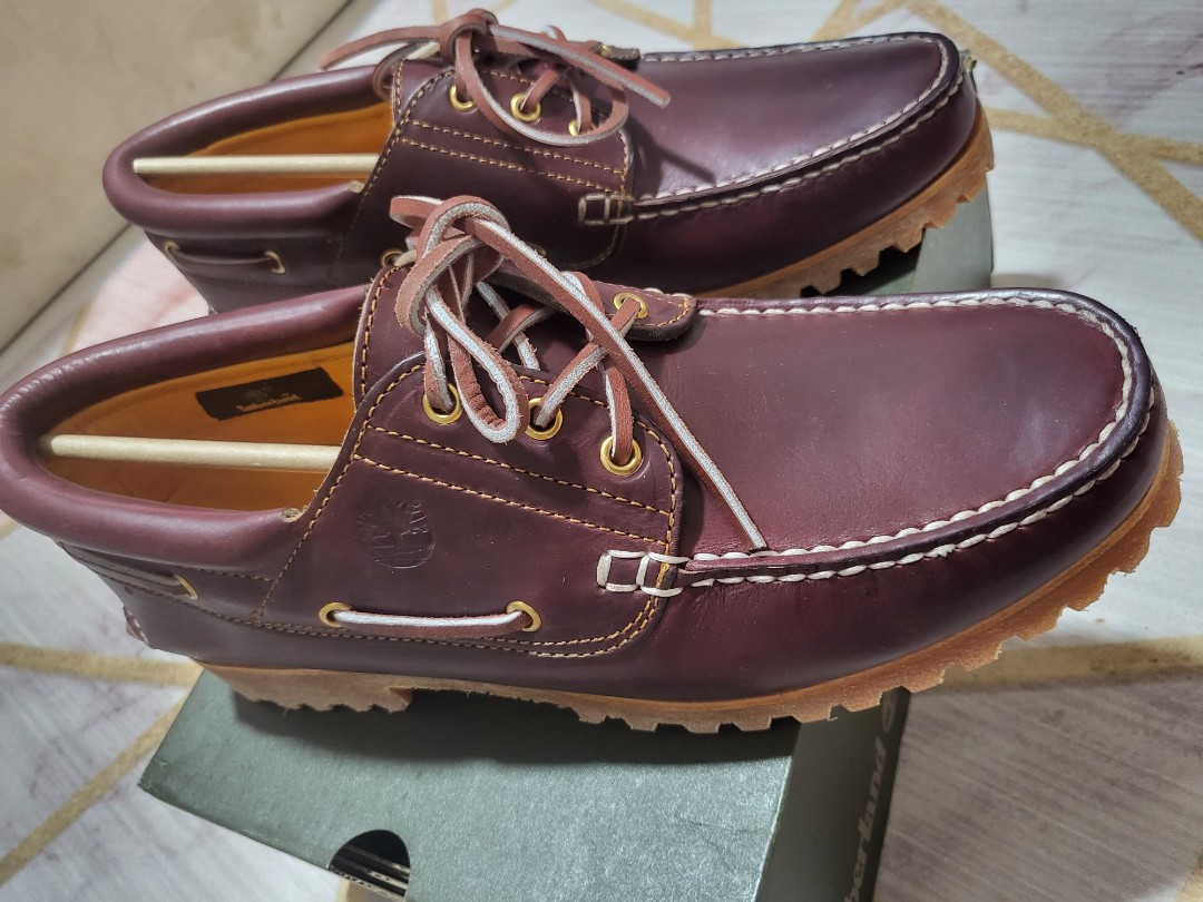 Timberland moccasins burgundy best sale