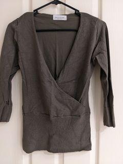 Womens long sleeve wide neck top