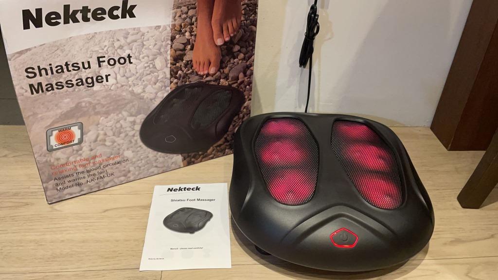 Nekteck Foot Massager with Heat, Shiatsu Heated Electric, Kneading Foot  Massager Machine for Planter Fasciitis, Built in Infrared Heat Function and  Power Cord 