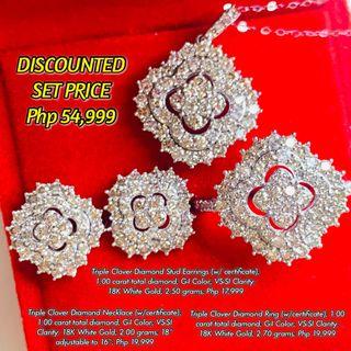 3 carats diamond jewelry set for SALE Impoted from Japan Natural Earth Mined Diamonds