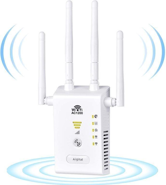 Aigital WiFi Booster 1200Mbps WiFi Blast Long Range Extender Ultra ...