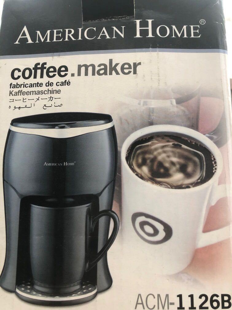 American Home Coffee Maker (Category: Coffee & Tea Tableware) located in Manila. Submitted by guerzonm22526 (Listing ID 1145304640, Image 2). Description: Well Maintained Easy to use One cup capacity Easy grip cup handle With manual For coffee powder or tea permanent filter Enjoy brewed coffee.