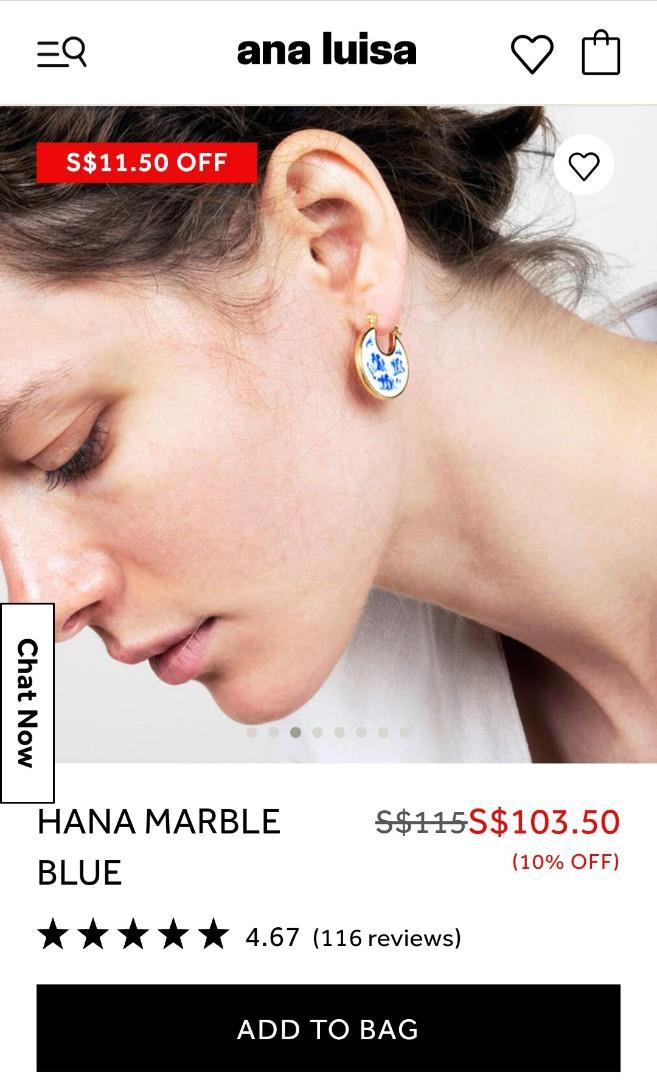 Hana marble top blue earrings