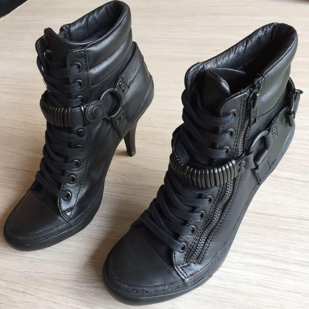 ash leather high top sneakers