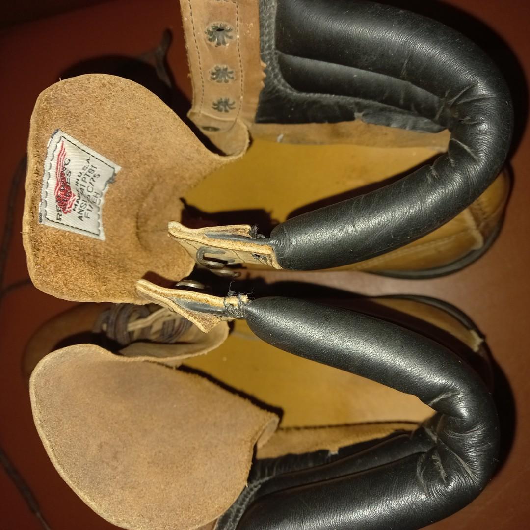 Authentic Red Wings Brown Leather Boots size 8.5 (Category: Boots) located in Marikina City. Submitted by vc_thingsetc. (Listing ID 1145404573, Image 3). Description: This was used less than 10x. It is sturdy and can function as a safety shoes. Although one tongue is wrinkled, it is hardly noticeable when the shoelace is tied..