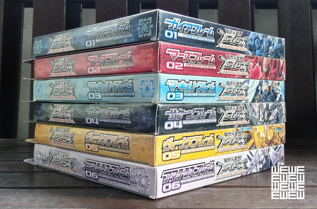 Bandai Frame Robo Set 1-6 (Category: Gundam & Model Kits) located in Pasig City. Submitted by wewyllenium (Listing ID 1145270302, Image 1). Description: Selling Bandai Frame-Robo Set 1-6 New Sealed. From the Frame Robo series developed by Bandai in 2015. Discontinued experimental toyline that uses Polypropylene (PP) plastic. With the use of PP, the toy can be converted to Frame Form to RoboForm and to Weapon form. The plastic was chosen for the t
