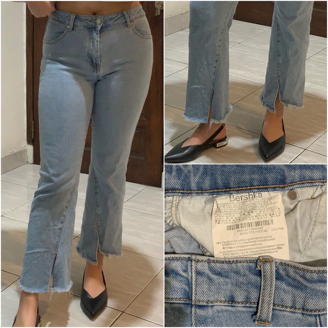Bershka boot cut jeans 38, Fesyen Wanita, Pakaian Wanita, Bawahan di  Carousell