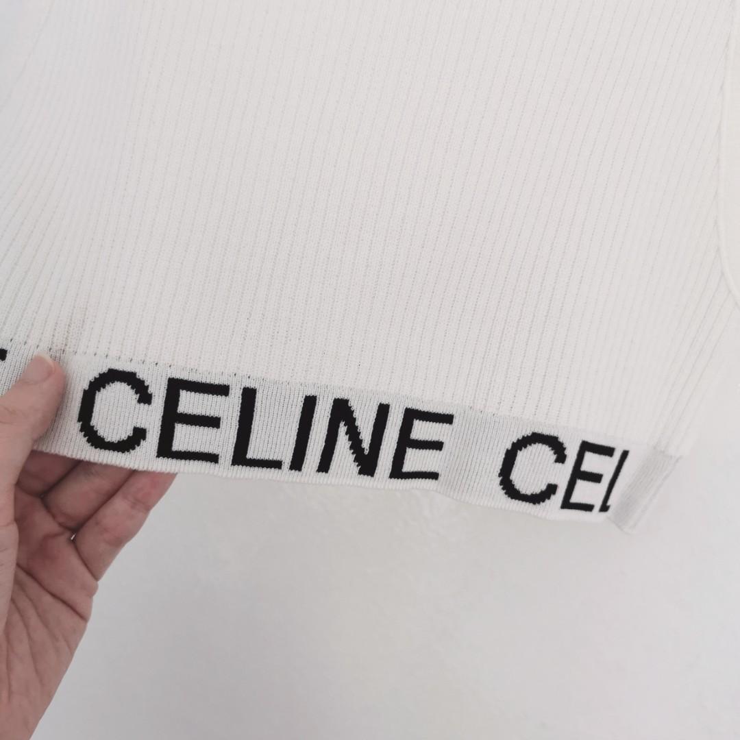 BlackPink Lisa Style Celine Wordings Sleeveless Knit Crop Top