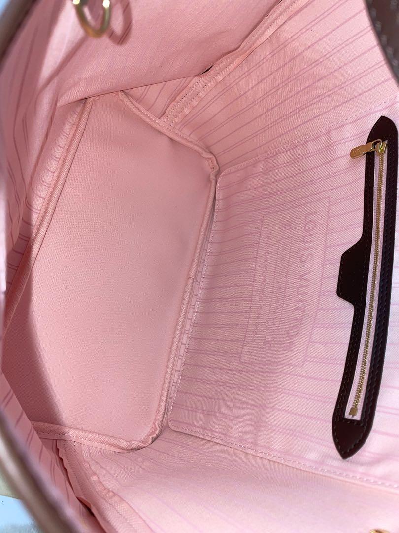 Louis Vuitton damier ebene neverfull MM light pink interior – My  Girlfriend's Wardrobe LLC