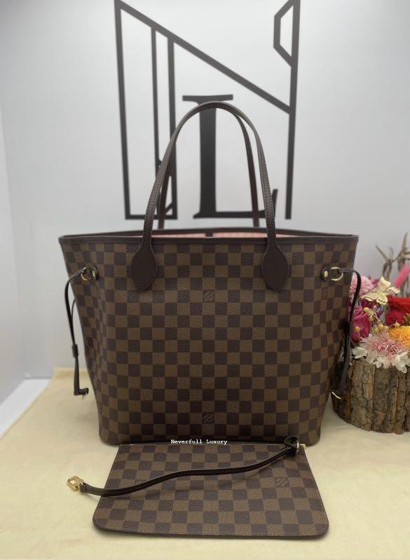 ❣️BNIB❣️Louis Vuitton Neverfull MM Damier Ebene Pink Interior Bag, Luxury,  Bags & Wallets on Carousell