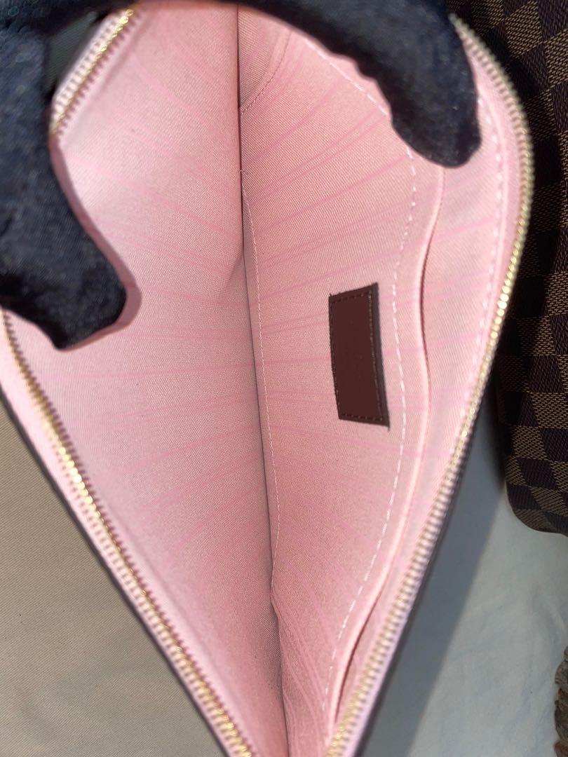 Louis Vuitton damier ebene neverfull MM light pink interior – My
