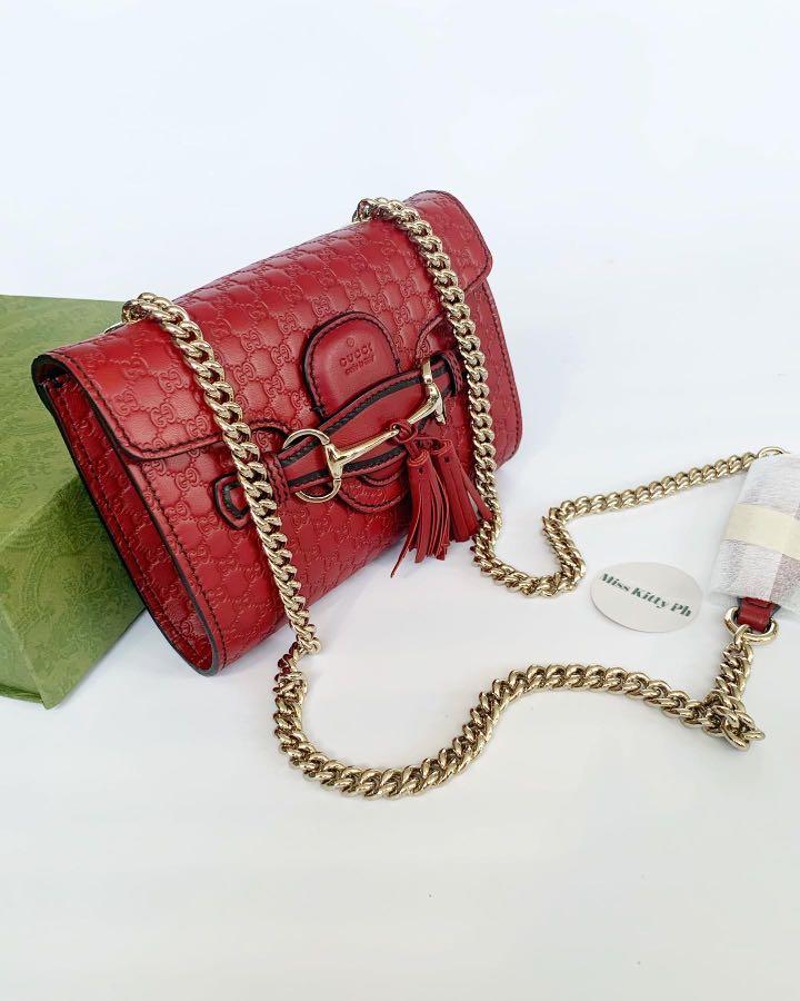 Brand new G U C C I Mini Emily Micro GG Guccissima Mini Red