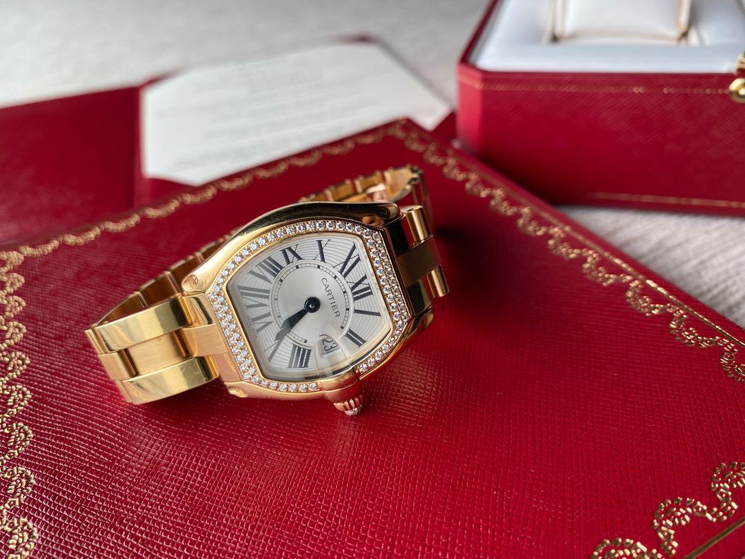 Cartier Roadster gold with Diamond bezel