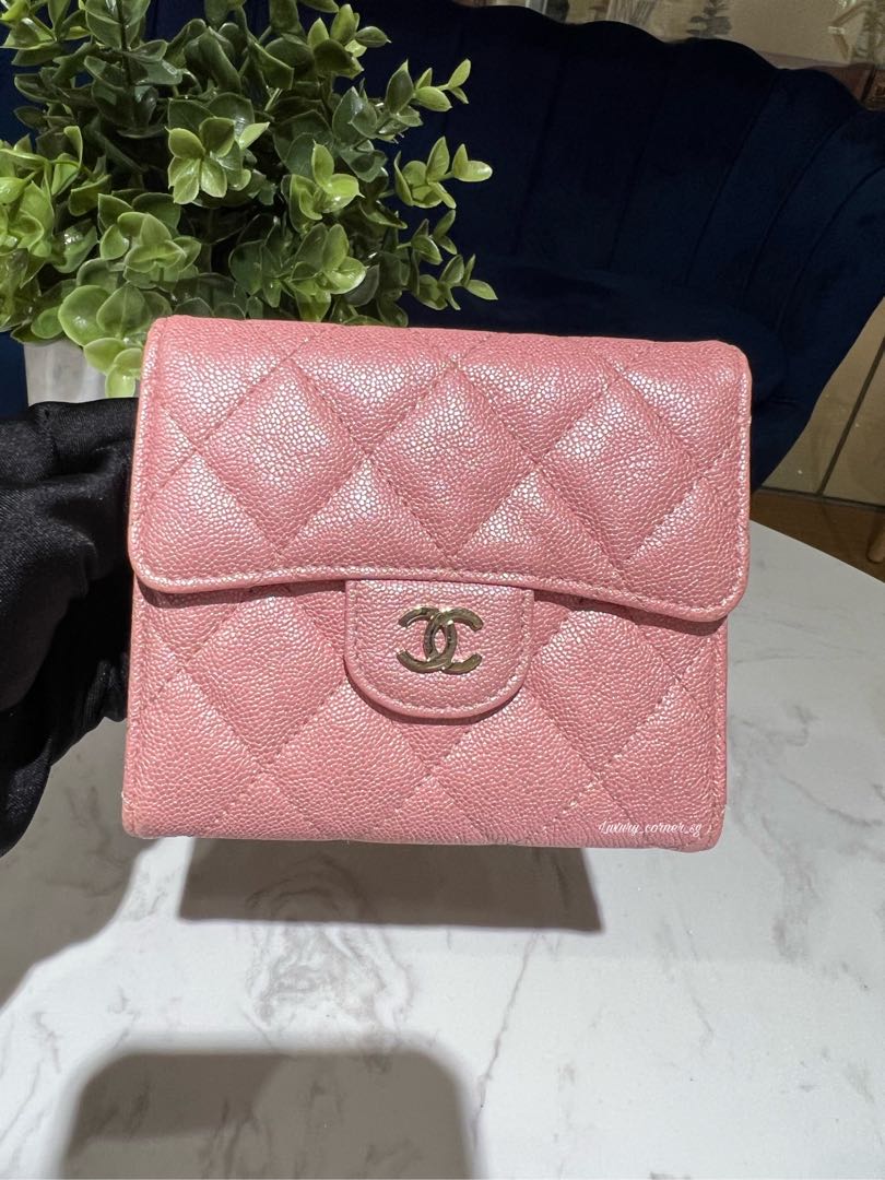 CHANEL 19S Iridescent Pink Flap Card Holder *New - Timeless Luxuries