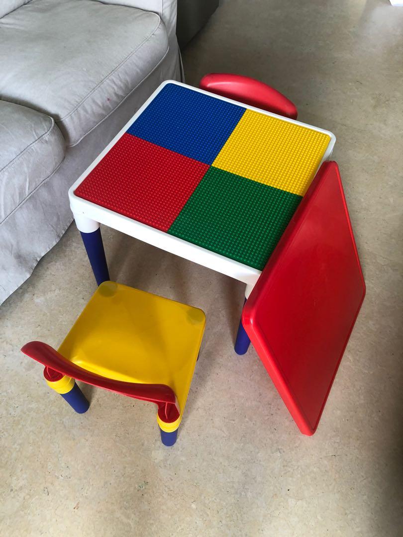 Convertible Lego Kids Table with 2 Chairs Babies Kids Baby