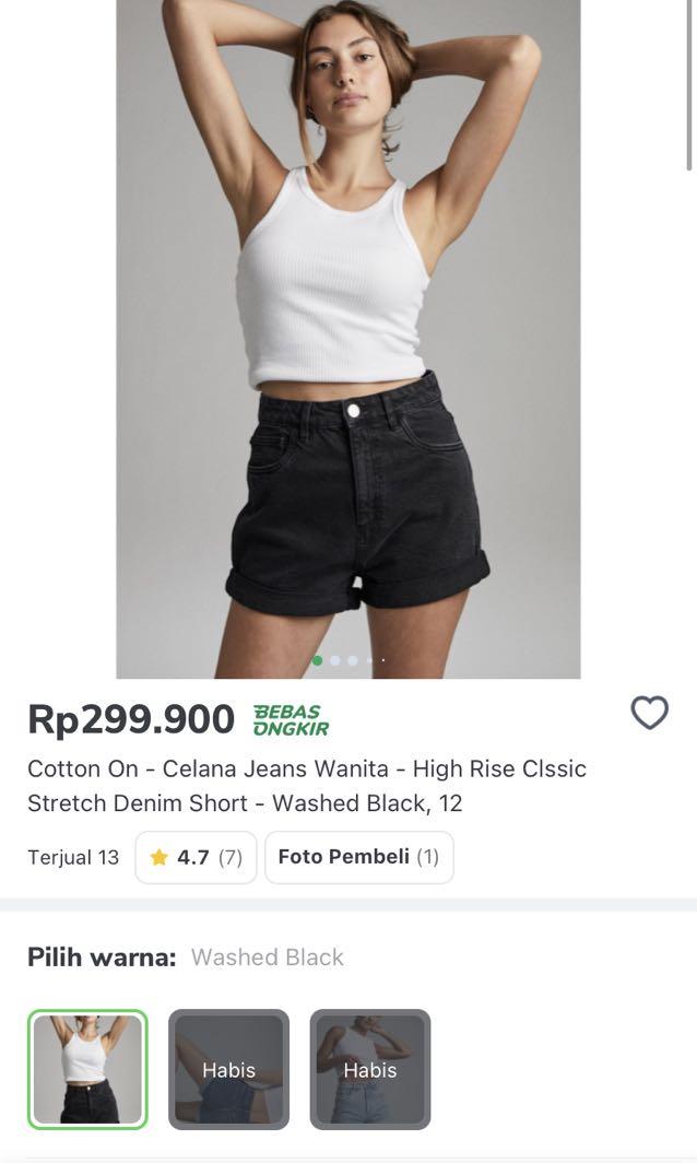Cotton On High Rise Denim Short, Fesyen 
