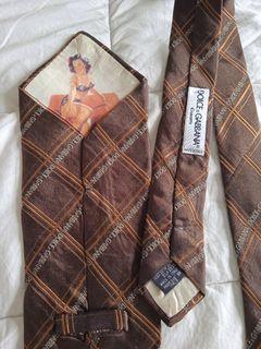 Dolce & Gabbana cravatte brown pin-up girl necktie