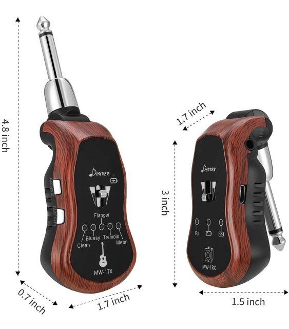 Donner 2.4Ghz Wireless Guitar System, UHF Guitar Transmitter Receiver