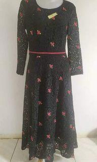 Dress Brukat long/ Dress long/ Dress vintage/ Dress korea/ Lace dress