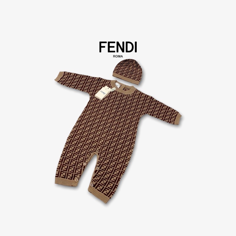 Fendi Baby Onesie Bodysuit Bonnet Babies Kids Babies Kids Fashion on Carousell