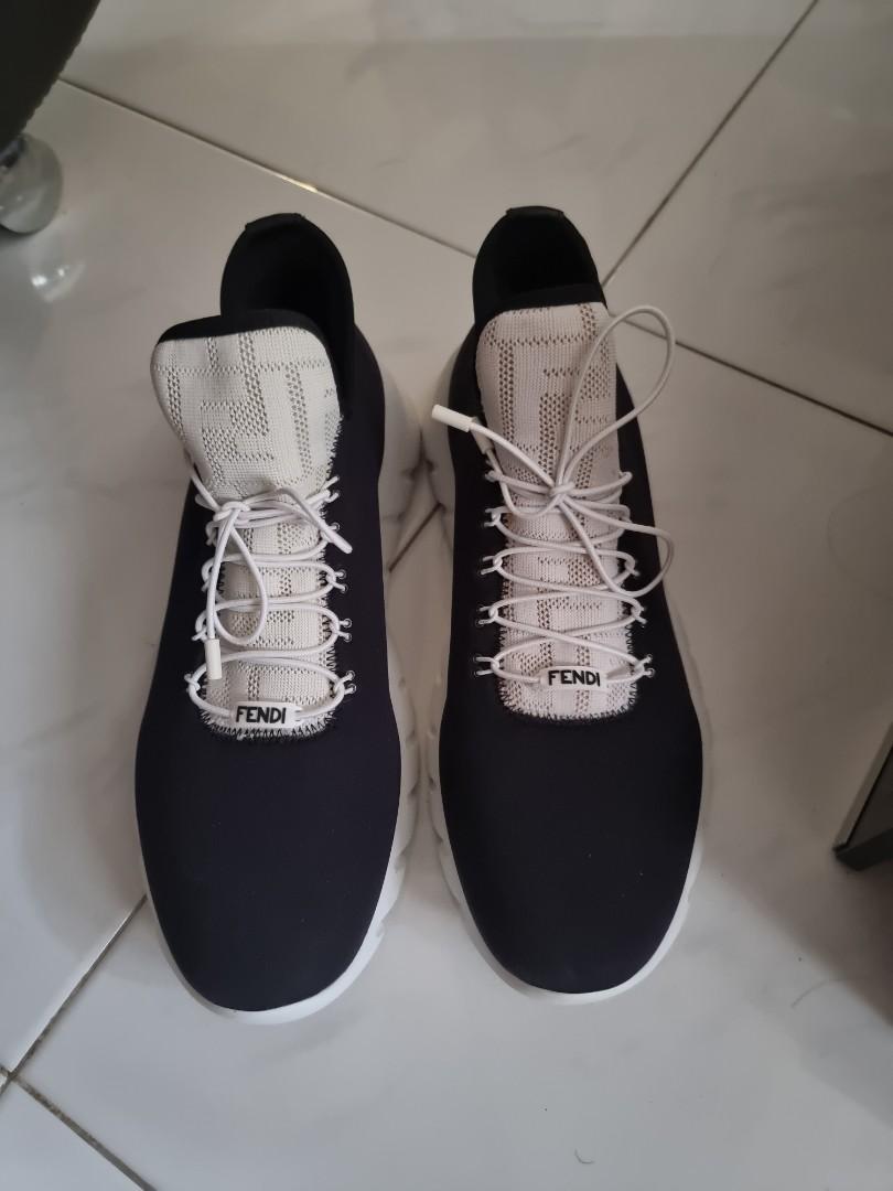 Fendi black white tech knit sneaker