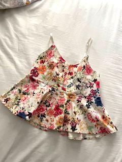 Floral / Beige  Babydoll Top