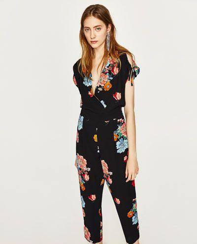 Zara sales flower jumpsuit