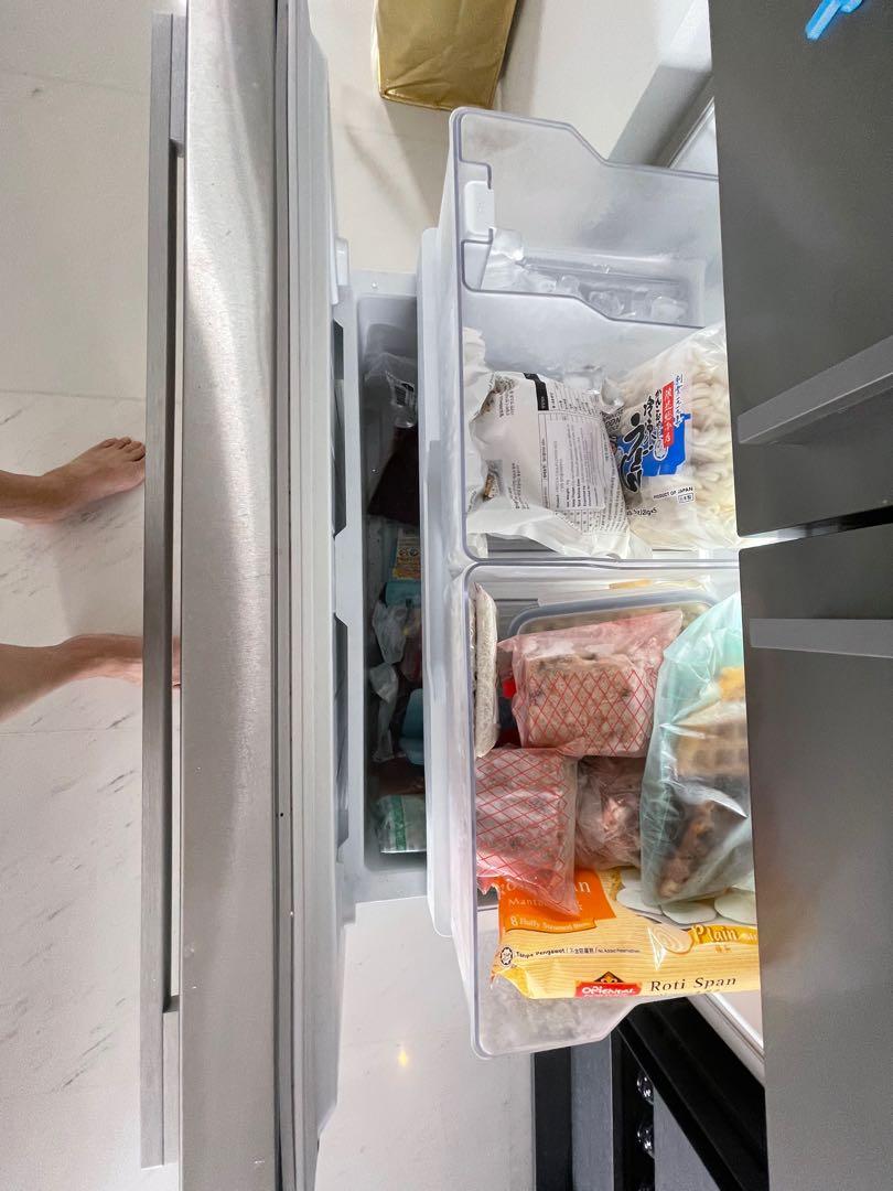 Freestanding French Door Refrigerator Freezer, 79cm, 519L, Ice & Water