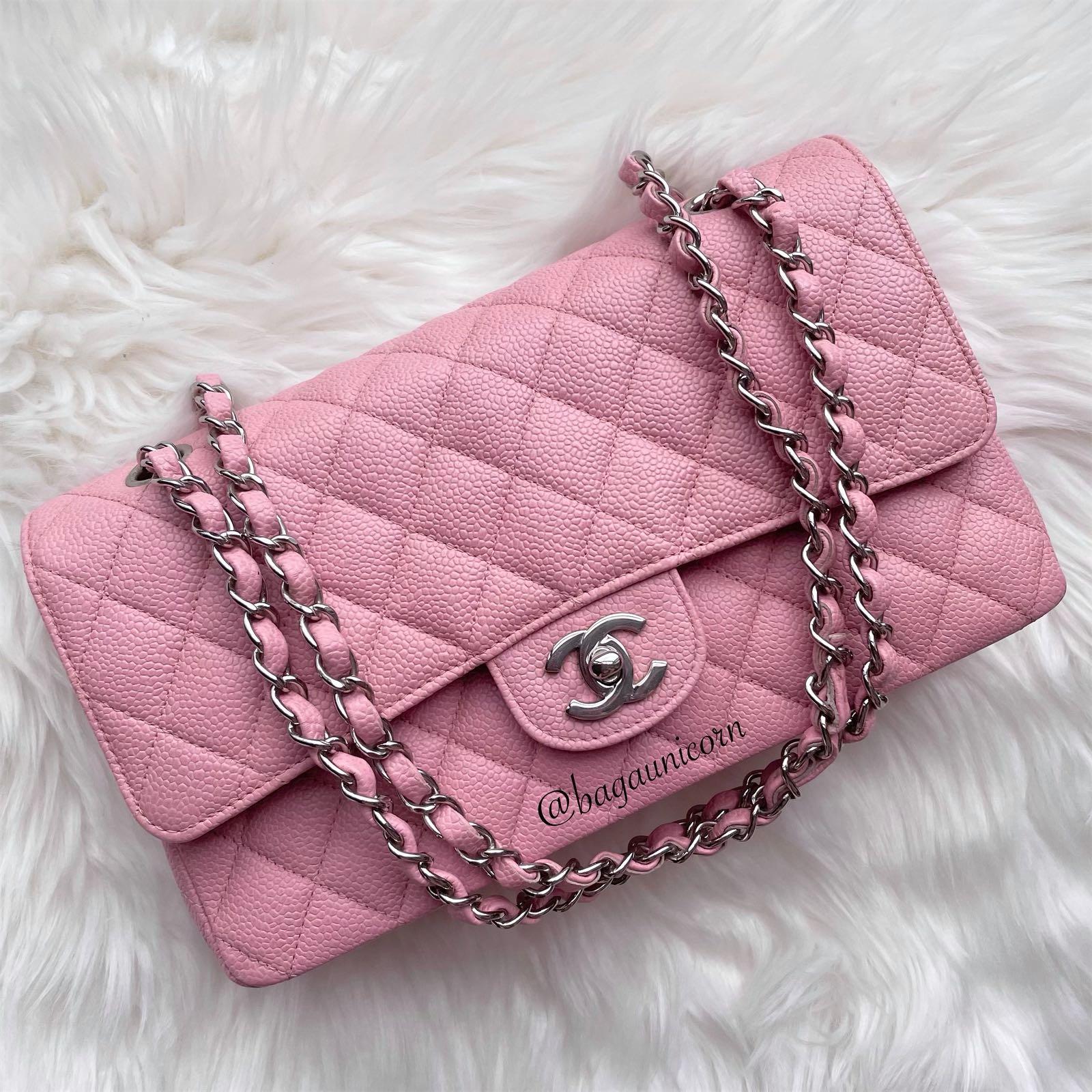CHNL Pink Sling Bag Caviar Quilted Flapover Sling HandBag For