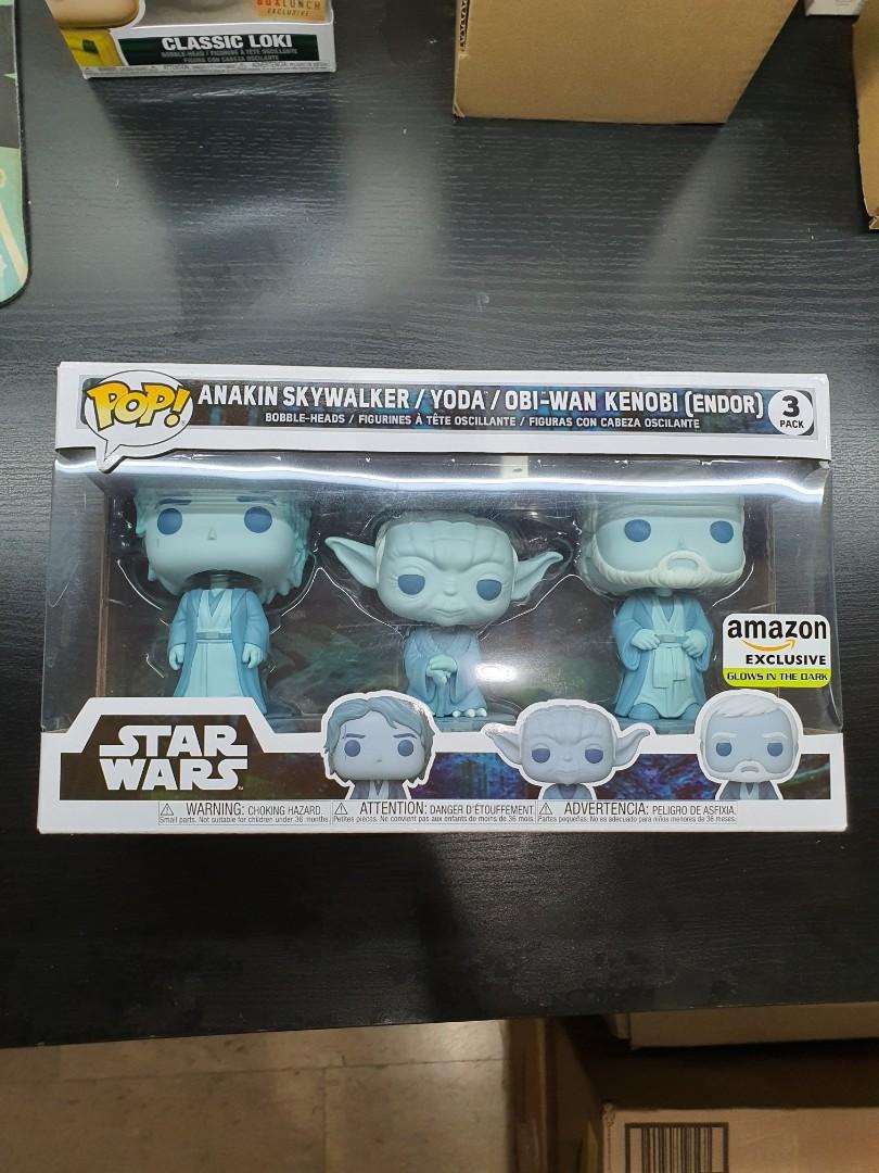 55624 Multicolor Exclusive POP IN A BOX Funko Pop Star Wars: Across The Galaxy Force Ghost 3 Pack OBI-Wan Kenobi Anakin Yoda 