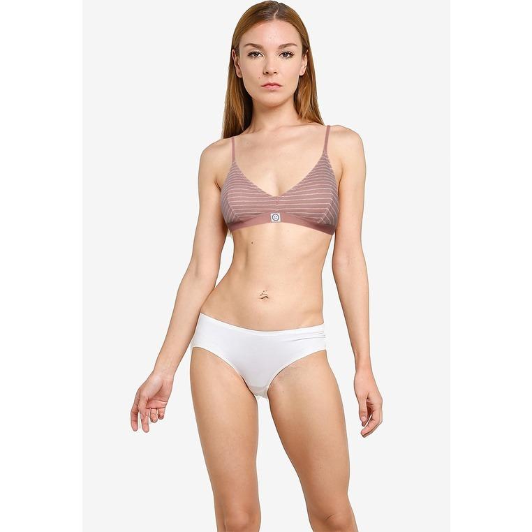 Gilly Hicks cotton rib triangle bra in grey