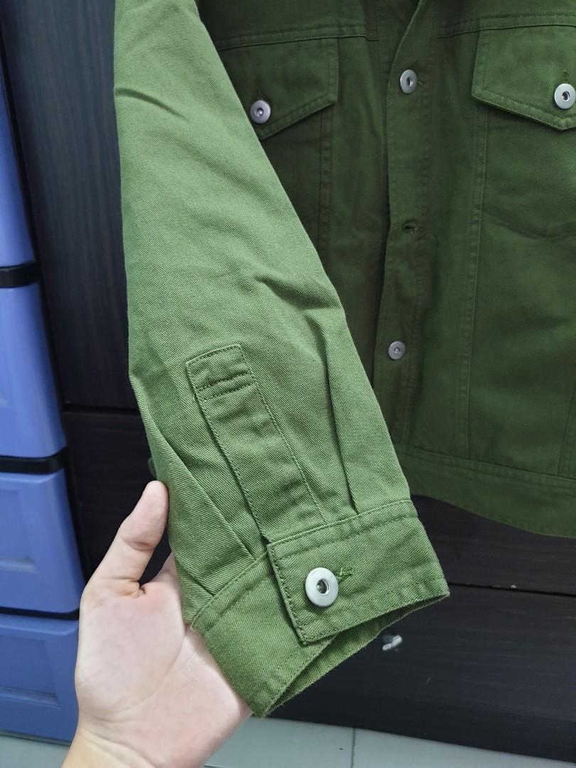 Green Army Jeans Jacket, Women's Fashion, Coats, Jackets and Outerwear