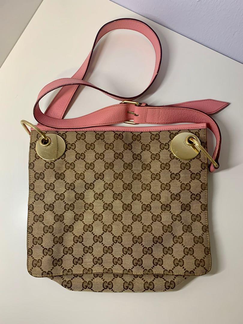 Gucci pink monogram bag top