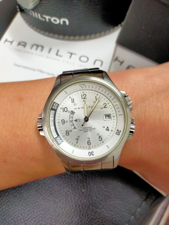 Hamilton navy best sale gmt