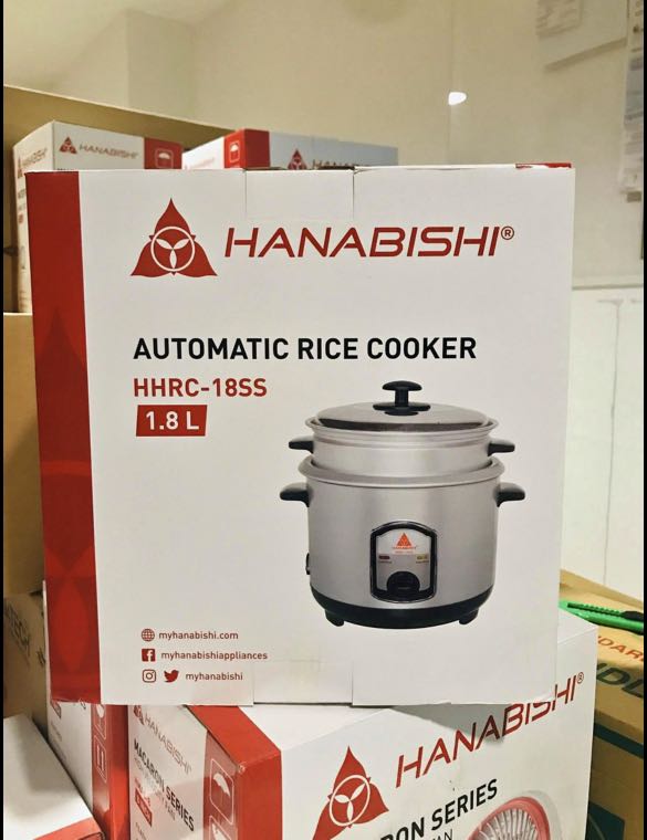 Hanabishi 1.8L Automatic Rice Cooker with Steamer HHRC18SS, TV & Home