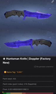 Huntsman Knife | Doppler Sapphire (Factory New)