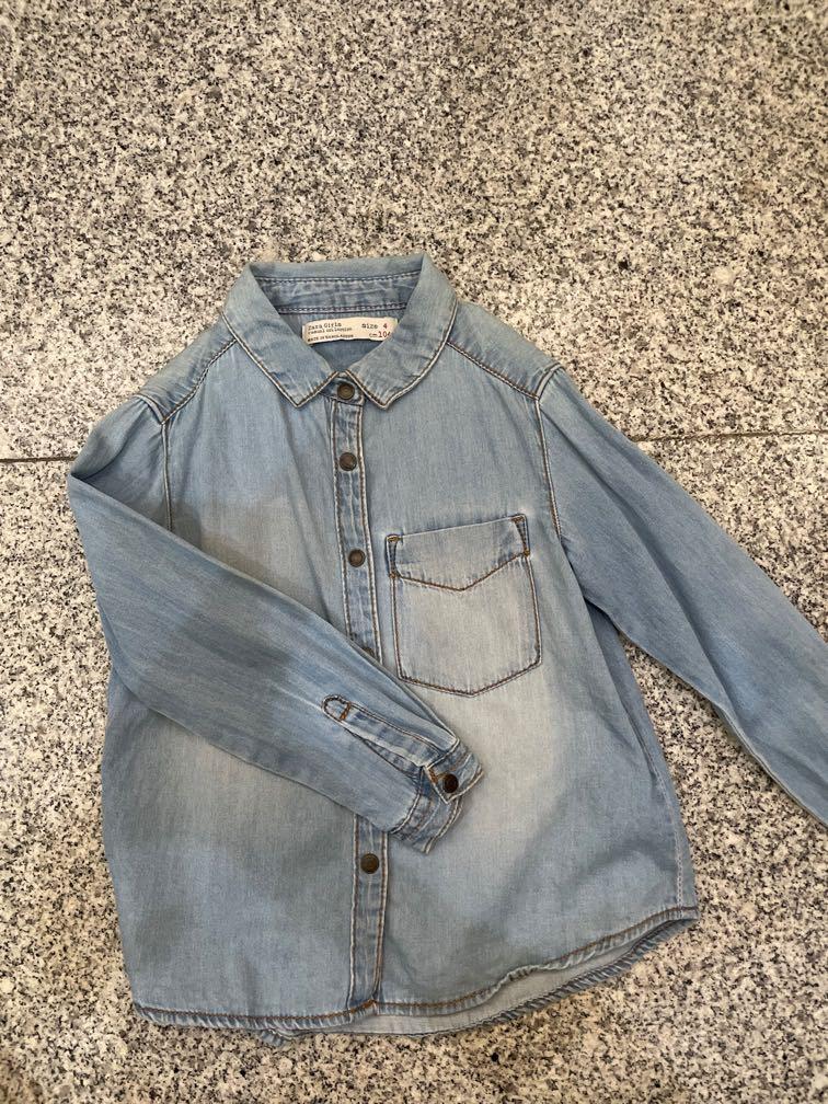 Kemeja Jeans Zara Girls, Bayi \u0026 Anak 