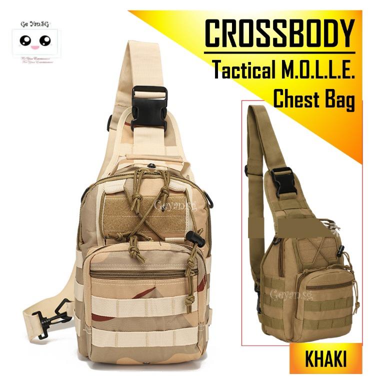 Camo Outdoor Sling Chest Bag Multifunctional Camouflage Military Shoulder Crossbody Backpack Bag Oxford Waterproof Male And Female Sports Bag for Casual Camping
