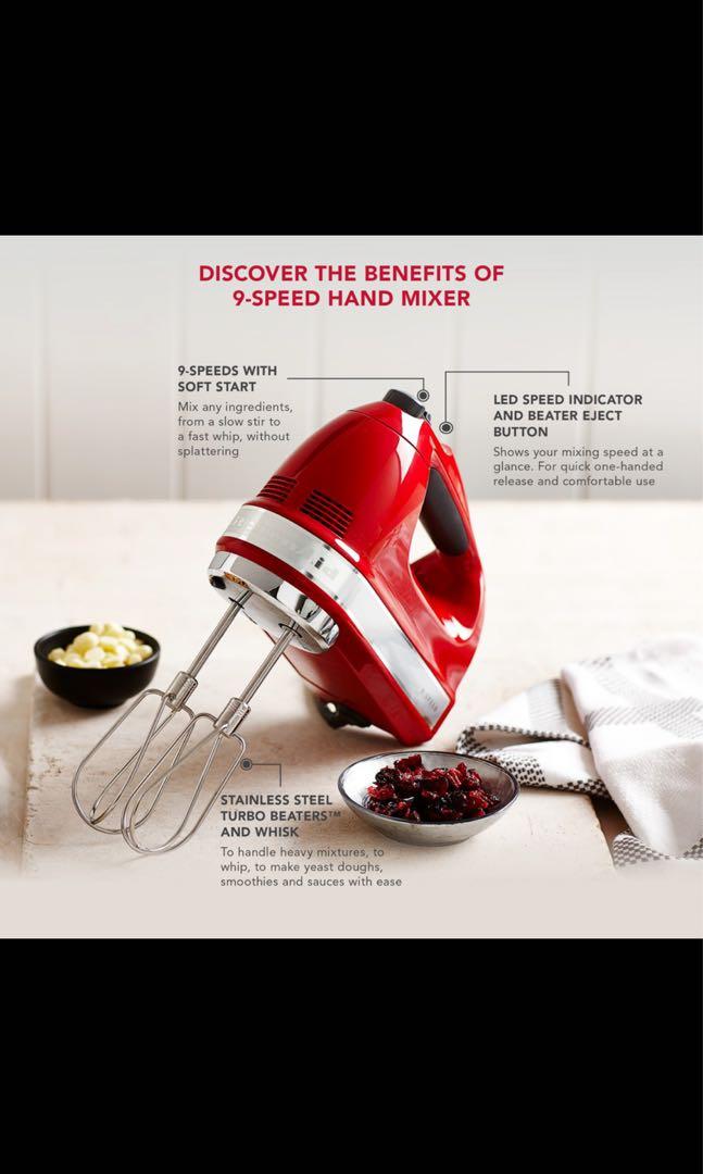 kitchenaid khm926 empire red hand mixer